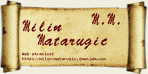Milin Matarugić vizit kartica